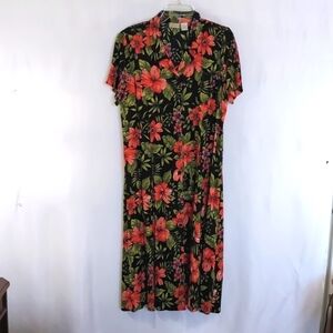 Vintage Erika 90's Floral Button Down Maxi Dress Sze Petite Large